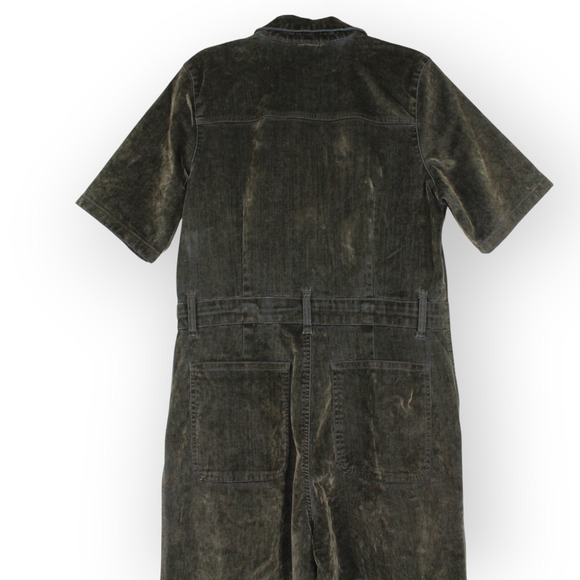 NEW 14 Universal Thread Jumpsuit Olive Zip Stretch Velvety Flocked Denim Stretch - Picture 15 of 16